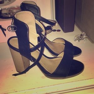 Leather chunky heal sandals